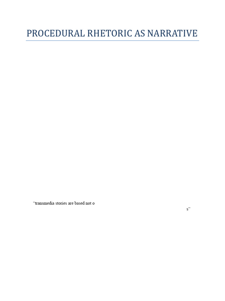 Procedural Rhetoric As Narrative | PDF | Narrative | Video Games
