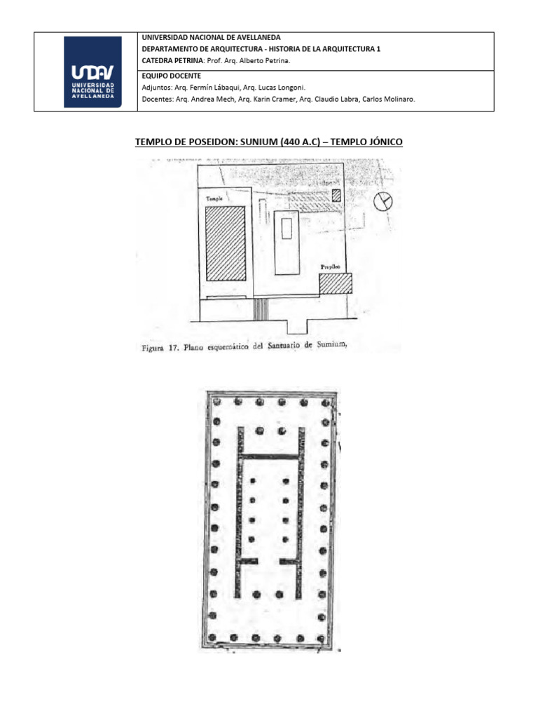Planos del Templo de Poseidón en Sunium | PDF