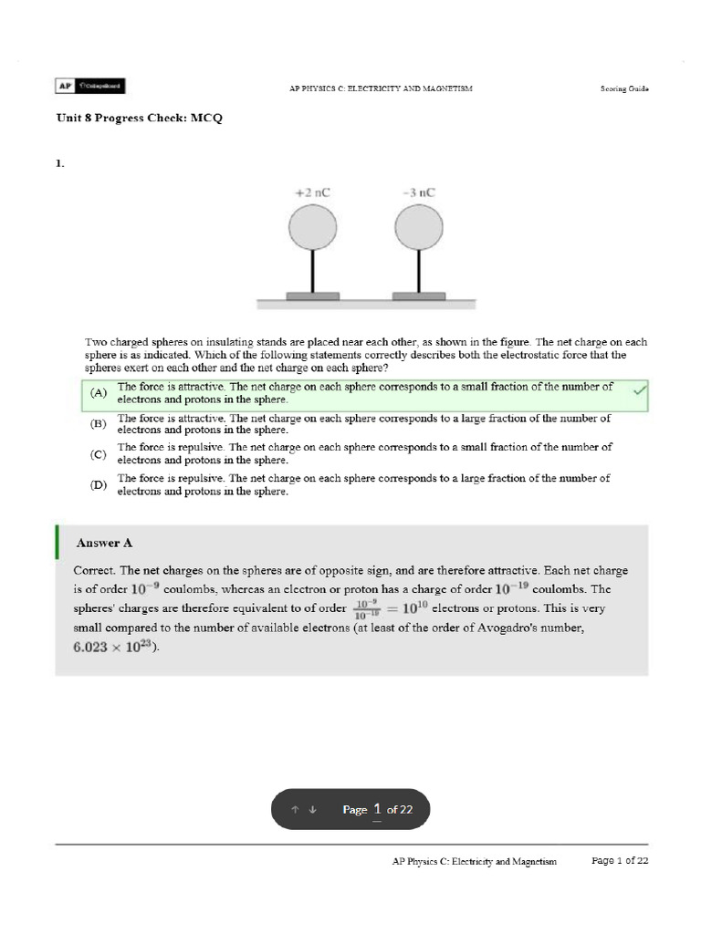 Unit 8 Progress Check - MCQ | PDF