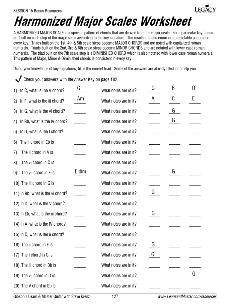 Harmonized Major Scale | PDF | Harmony | Musicology
