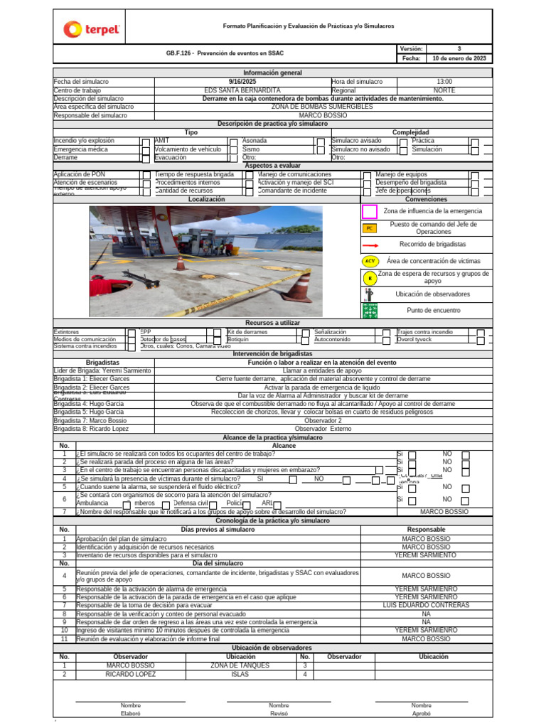 Simulacro de Derrame en EDS Santa Bernardita | PDF | Simulación