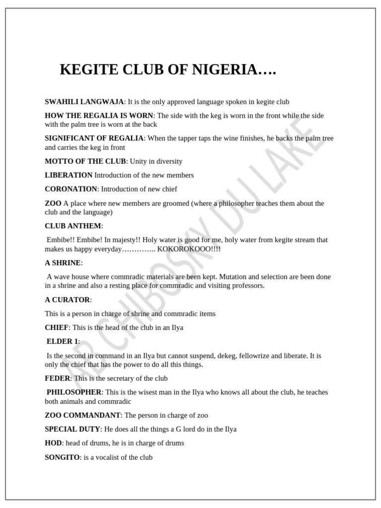 Kegite Language and Culture Overview | PDF