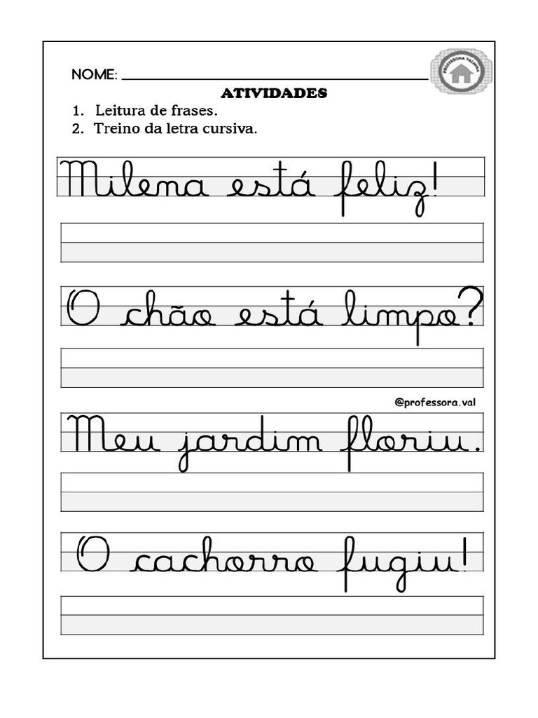 Treino de Letra Cursiva | PDF