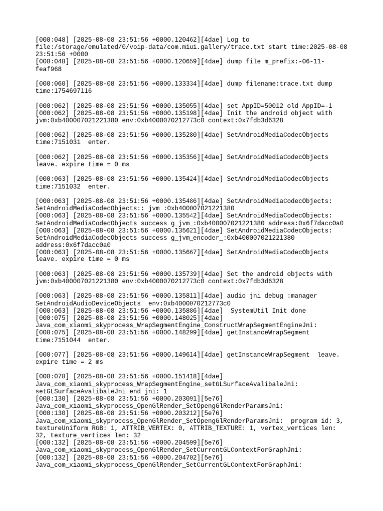 Android Media Codec Log Trace | PDF | Filename | Computing