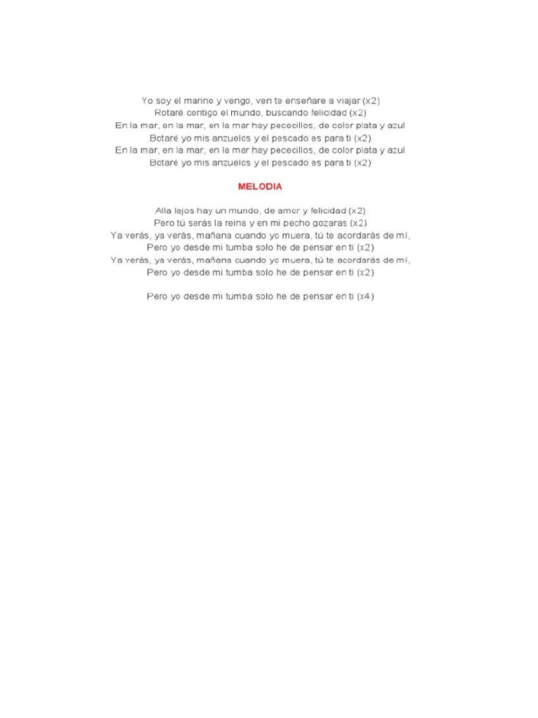 Letra Canción | PDF