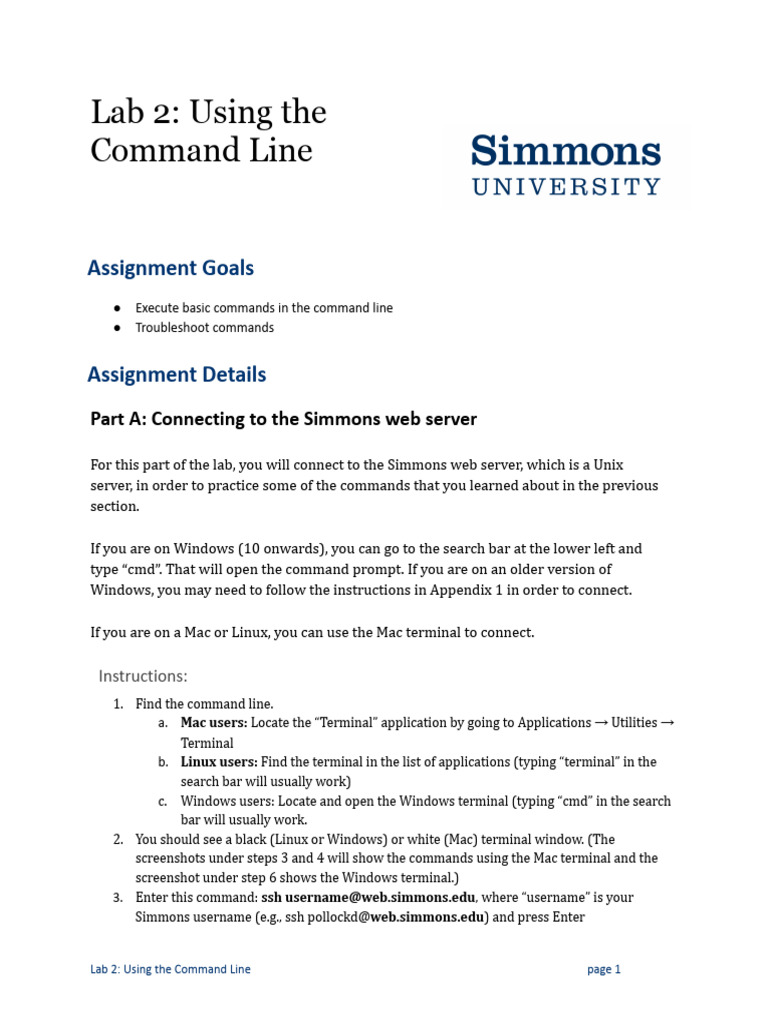 Command Line Basics Lab Guide | PDF | Command Line Interface ...