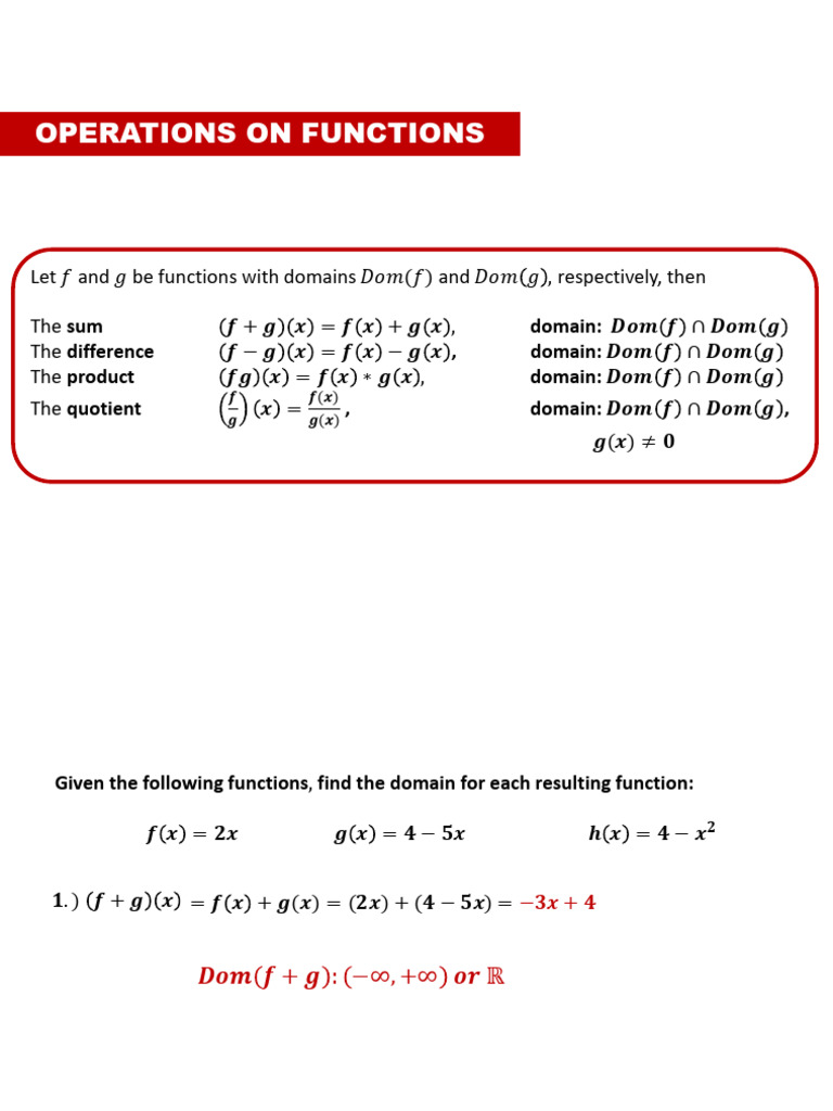 Operations and Composition of Functions | PDF | Function (Mathematics ...