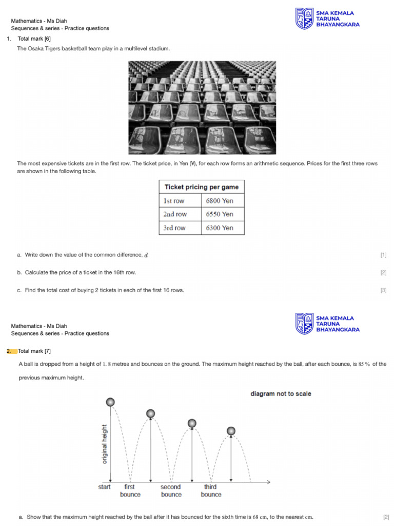 Question Sequences & Series Practice 2 | PDF