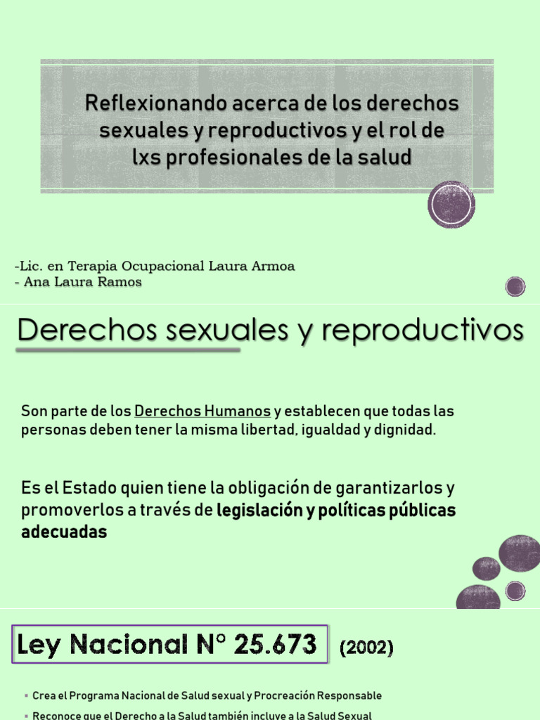 Derechos Sexuales y Reproductivos en Salud | PDF | Derechos ...