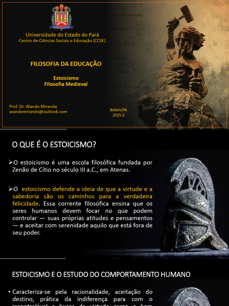 Estoicismo: Filosofia e Educação | PDF | Estoicismo | Idade Média