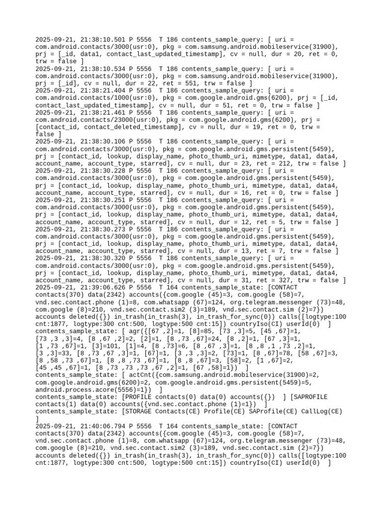Contact Query and State Logs | PDF | Data | Computing