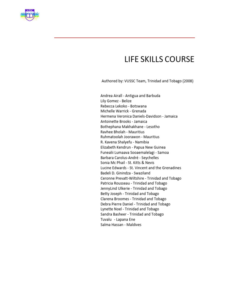 Life Skills Course Overview 2008 | PDF | Learning | Educational Assessment