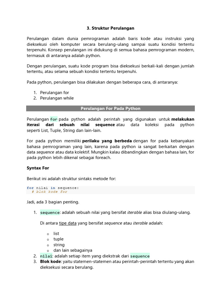 Panduan Perulangan di Python | PDF