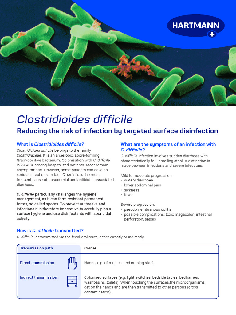 Clostridioides difficile обрела ген устойчивости к дезинфектантам