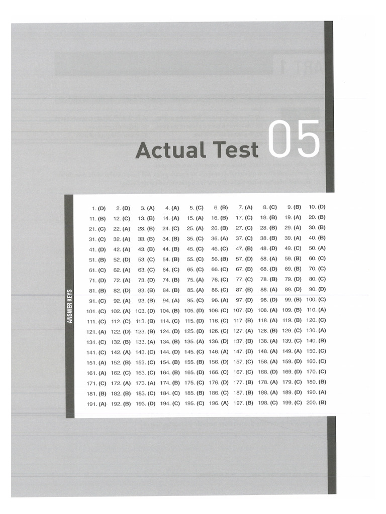 Actual Test 05 | PDF