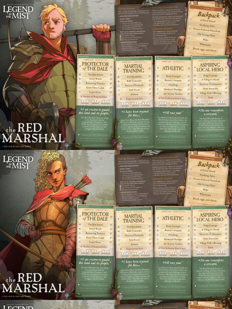 Red Marshal (3 Variants) - Legend in The Mist RPG | PDF