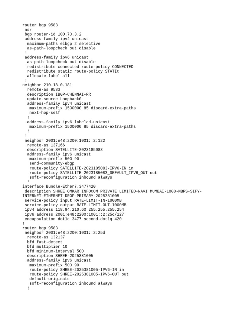 Router BGP 9583 | PDF