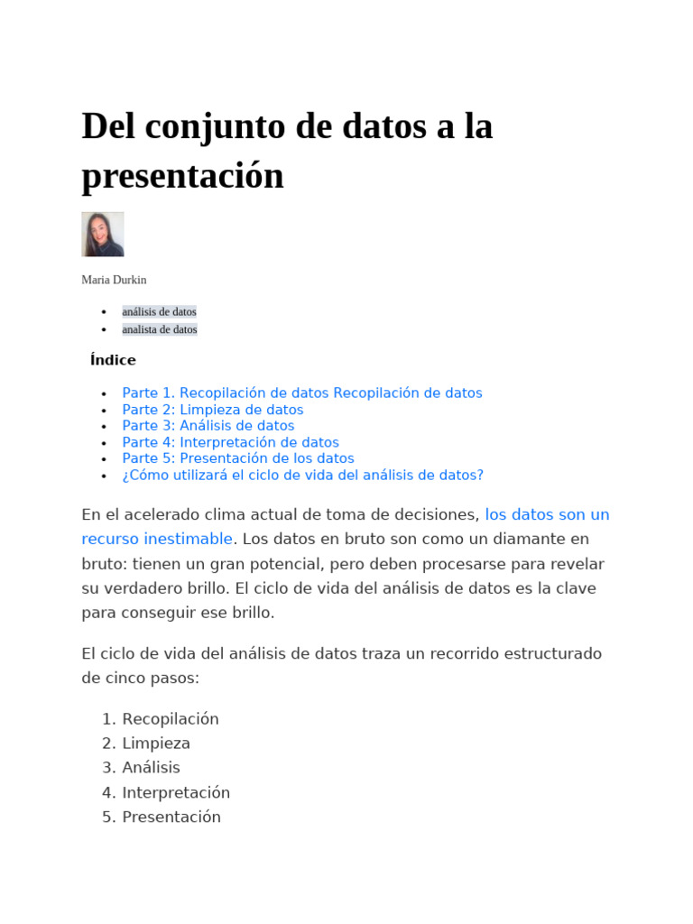 Ciclo de Vida del Análisis de Datos con SQL | PDF | SQL | Análisis de ...