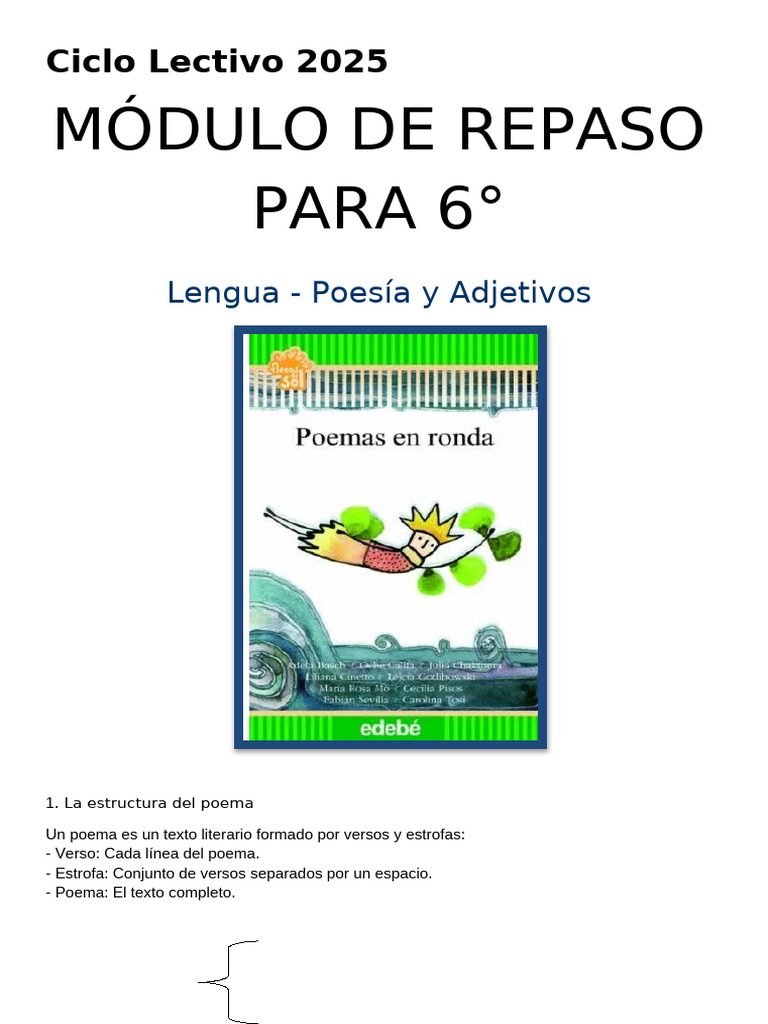 Módulo de Repaso para 6 Poesía | PDF | Poesía | Rima