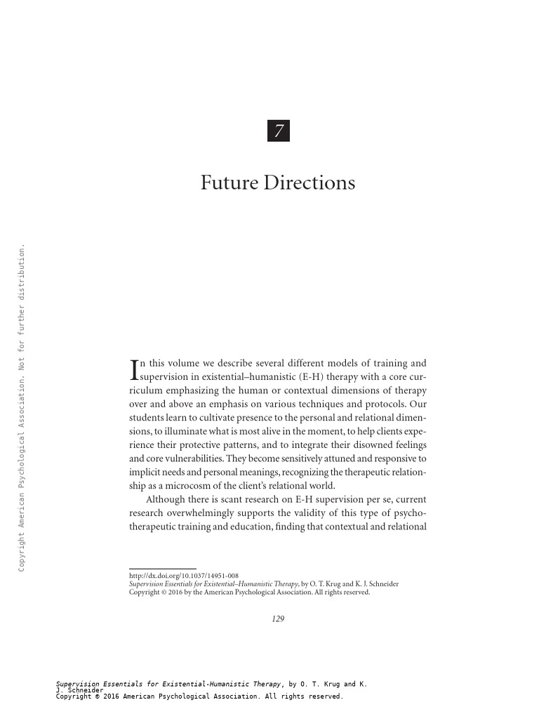 Future Directions | PDF | Psychotherapy | Humanistic Psychology