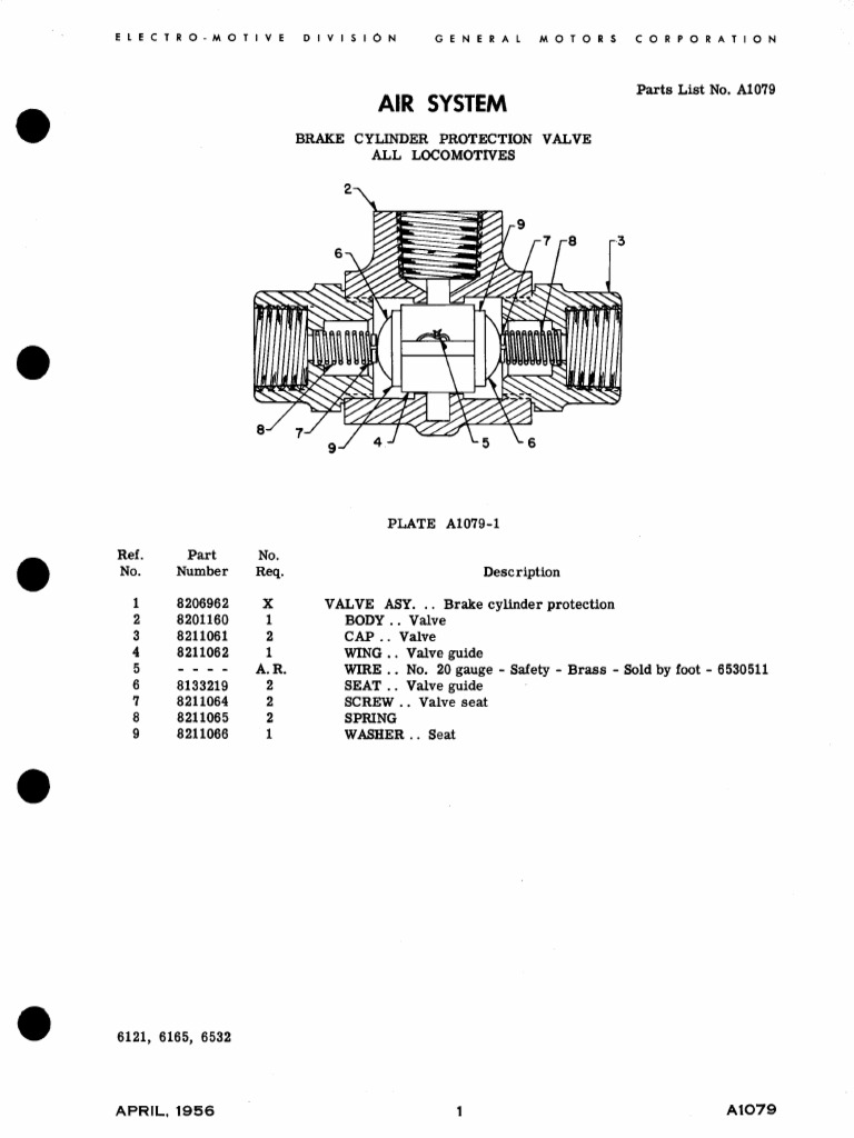 Brake Cylinder Protection Valve Parts List | PDF
