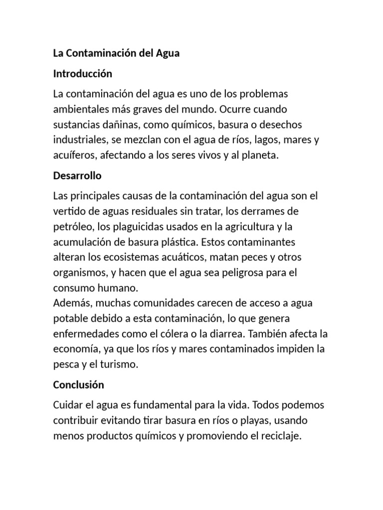Causas y Efectos de la Contaminación del Agua | PDF