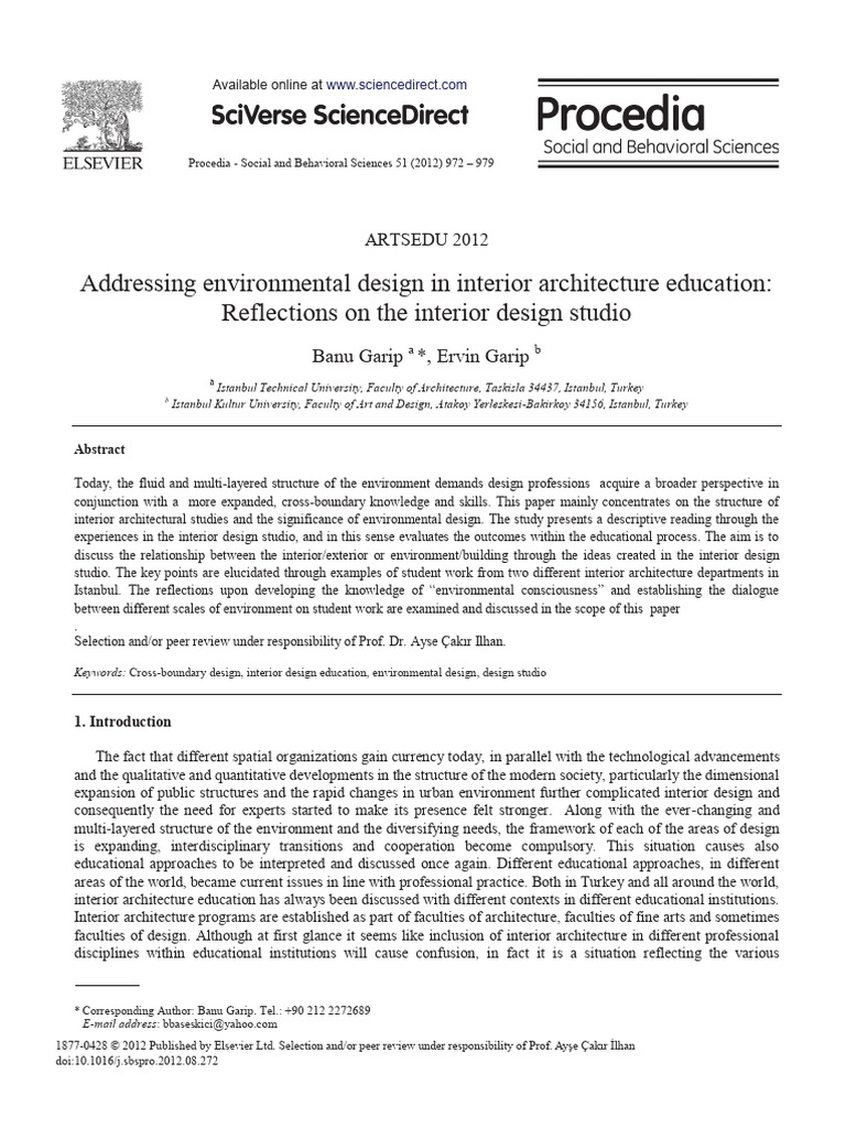 Environmental Design in Interior Education | PDF | Design ...