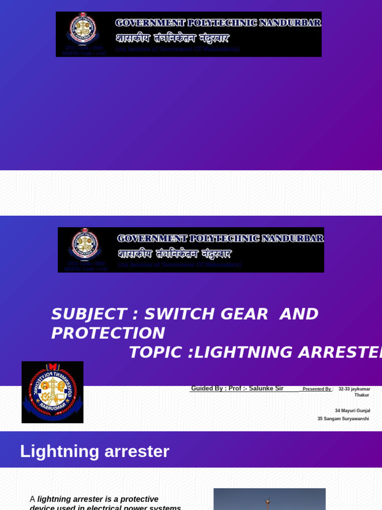 Lightning Arresters in Power Systems | PDF
