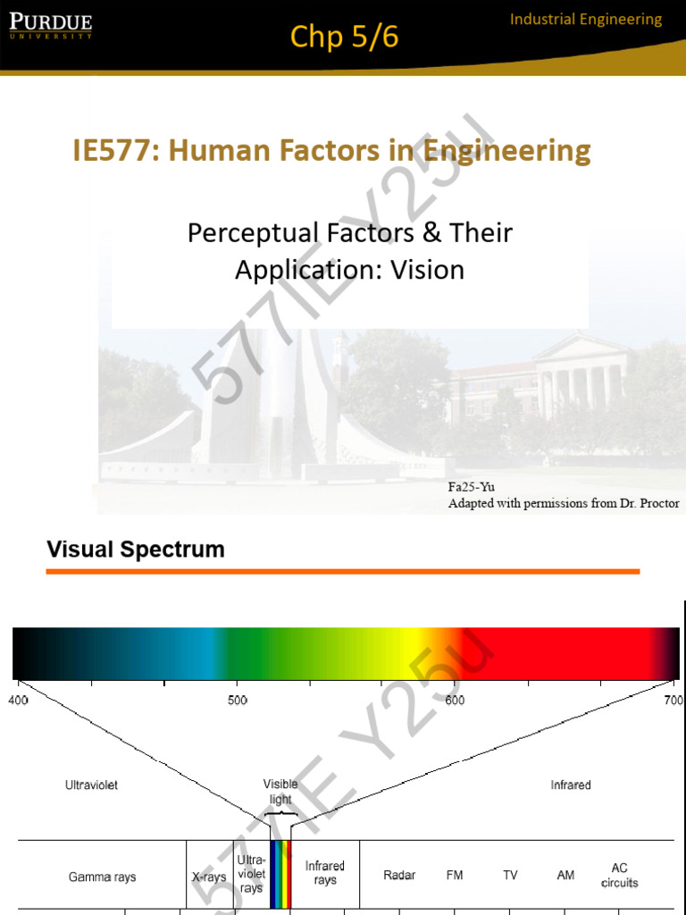 Chp5 6 IE577 - 5 Vision - Fa25 Notes | PDF | Color | Visual System