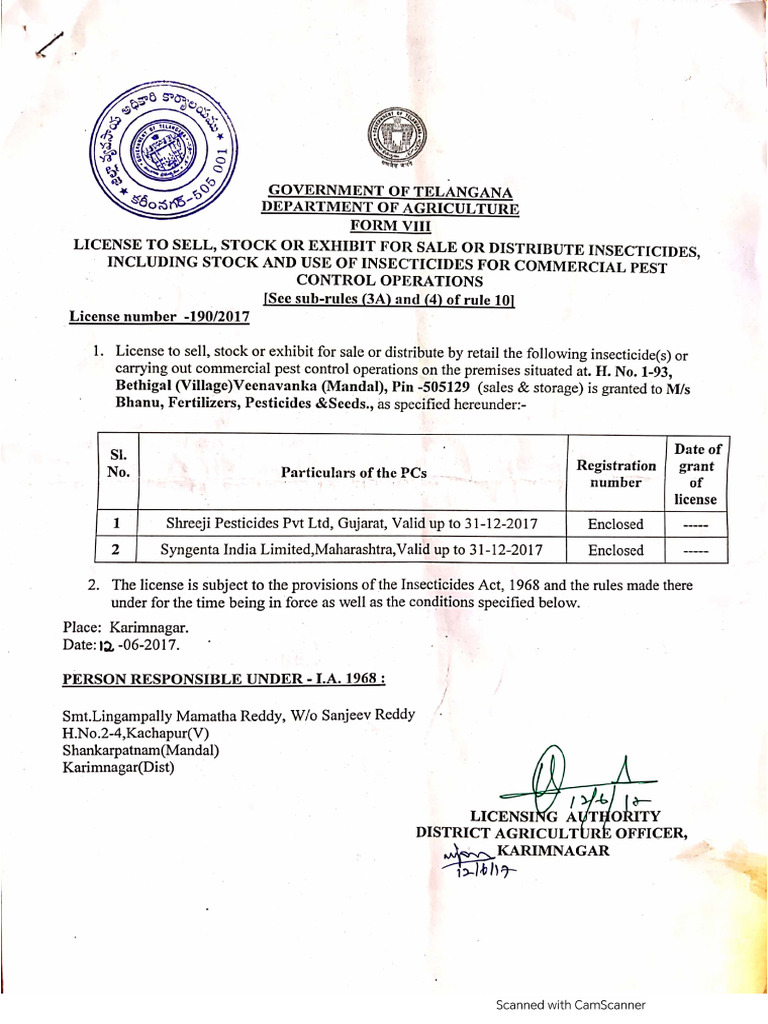 BTGL Pest License | PDF