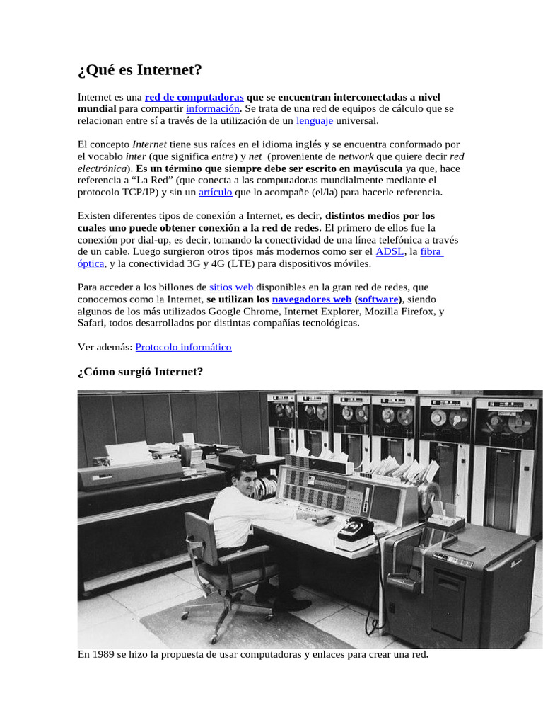 Definición de Internet en Informática | PDF | Red de computadoras ...
