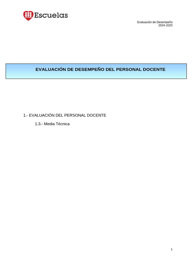 Evaluación Desempeño Docente 2024-2025 | PDF | Evaluación | Aprendizaje