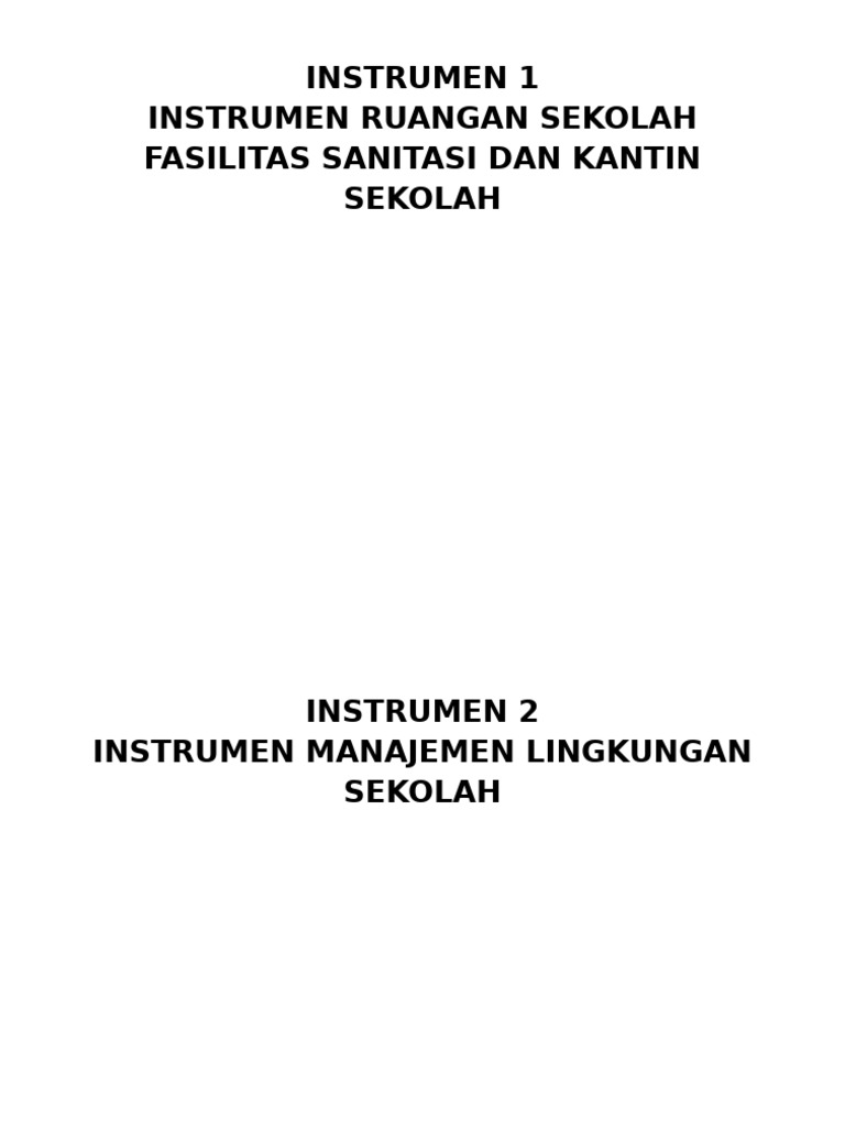 Instrumen Evaluasi Sekolah Terpadu | PDF