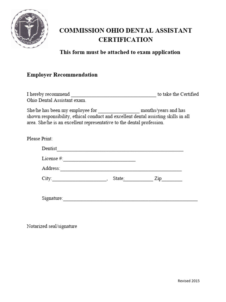 2016 Employer Recommendation Form | PDF