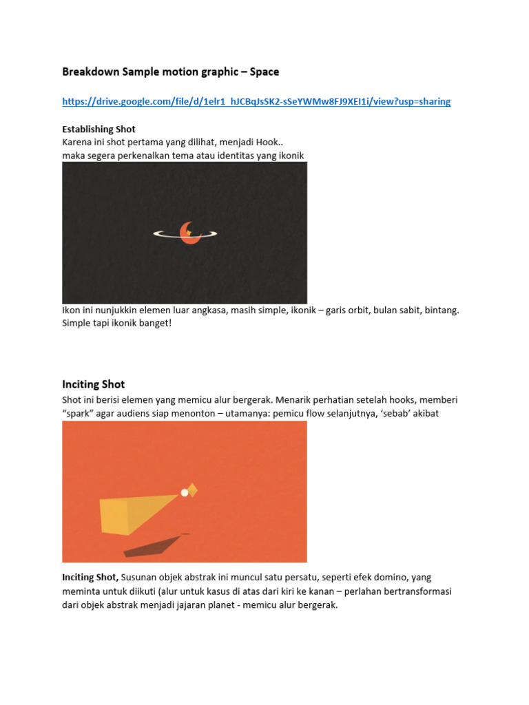 Breakdown Motion Graphic Luar Angkasa | PDF