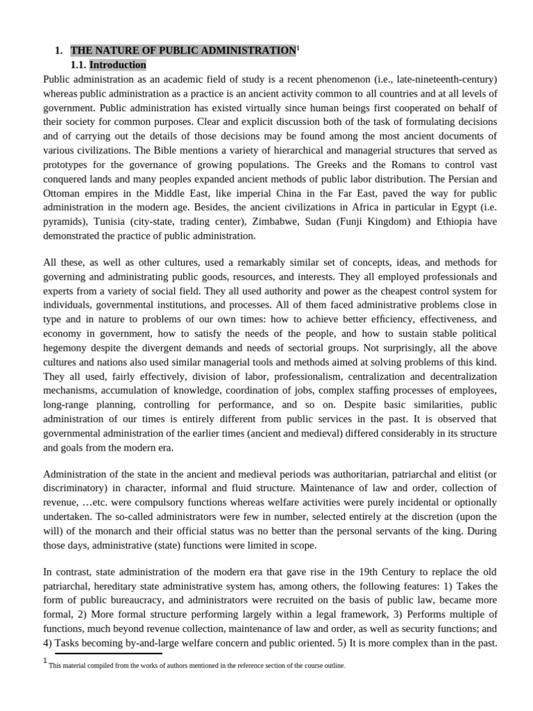 Public Administration Chapter 1 and 2 | PDF | Theory | Science