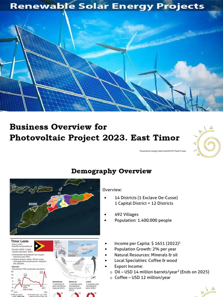 East Timor Photovoltaic Project Overview | PDF | Photovoltaics | Power ...