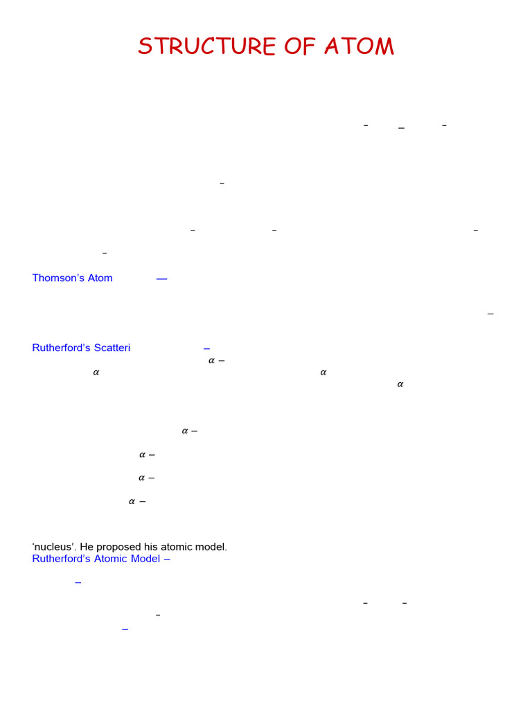 Structure of the Atom Explained | PDF | Photoelectric Effect ...