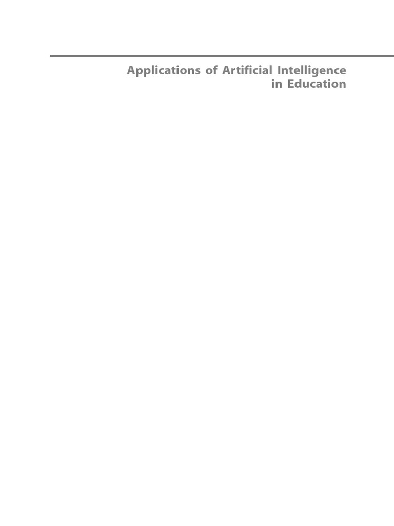 Applications of Artificial Intelligence in Education | PDF