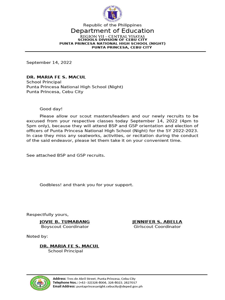 BSP and GSP Letter For Notice of Meeting | PDF
