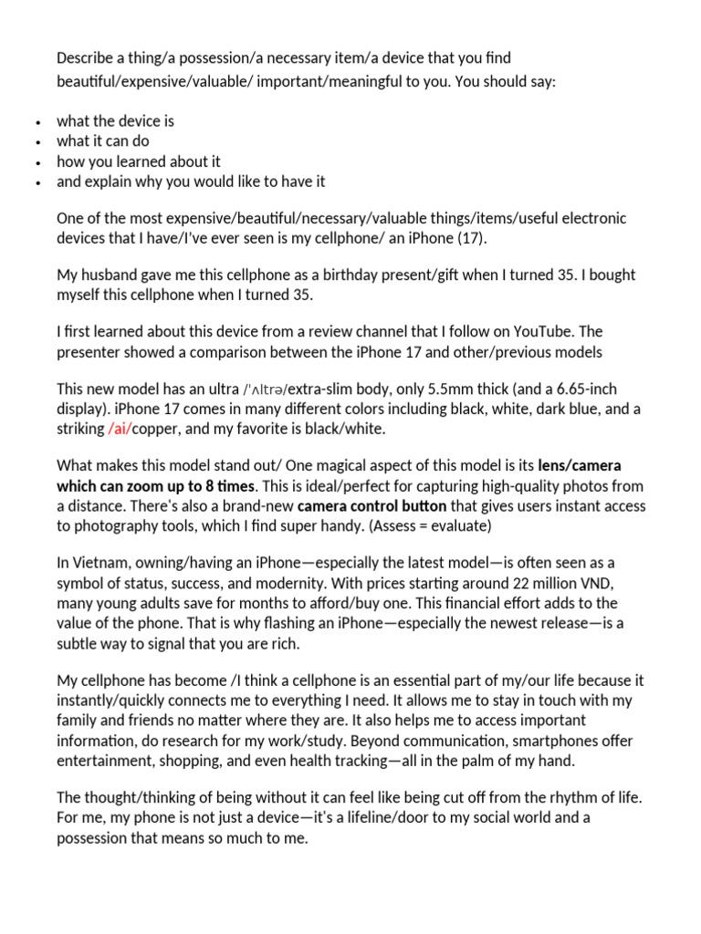 My Meaningful iPhone 17 Experience | PDF