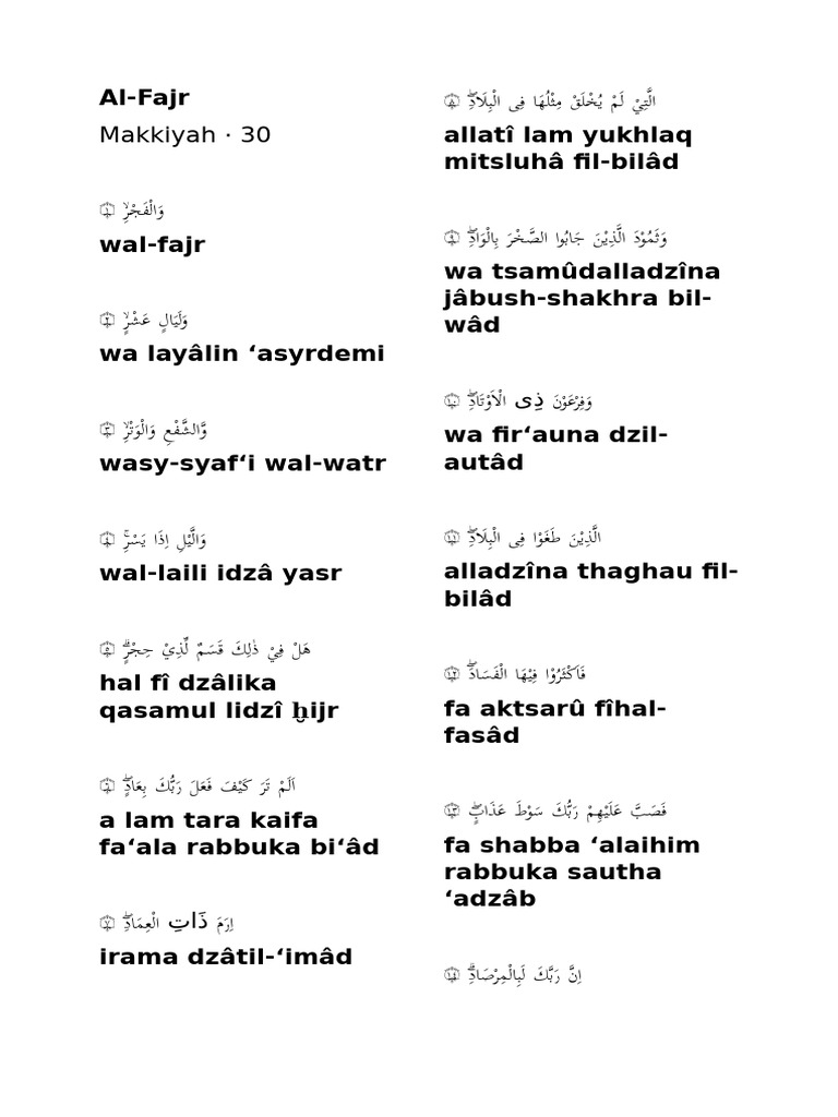 Al Fajr | PDF