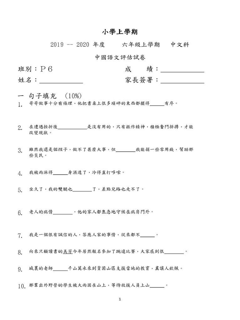 p6 Chinese | PDF