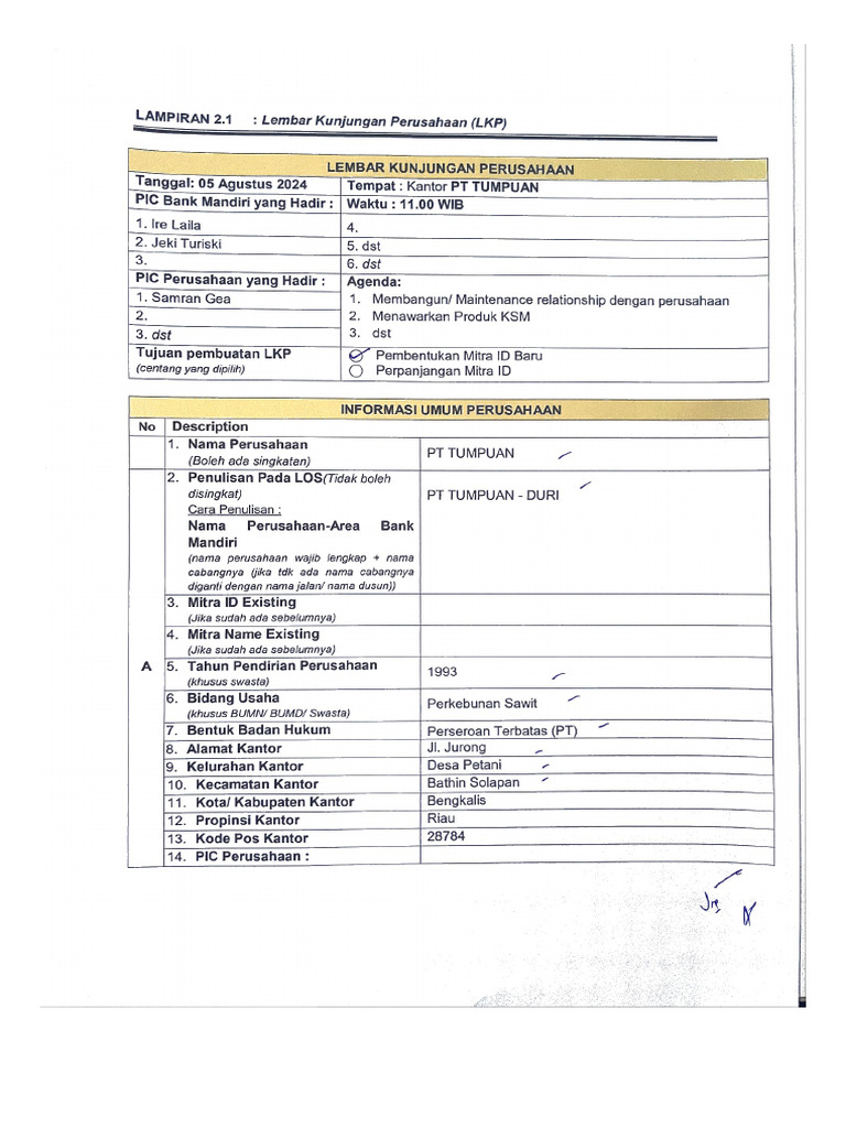 LKP PT. Tumpuan | PDF