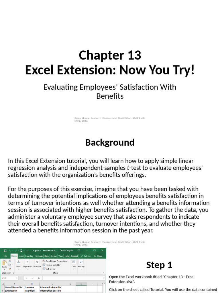 Bauer Chapter 13 - Excel Extension 0 | PDF | Regression Analysis ...