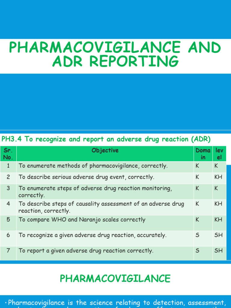 SGL Pharmacovigilance and ADR Reporting | PDF | Pharmacovigilance ...