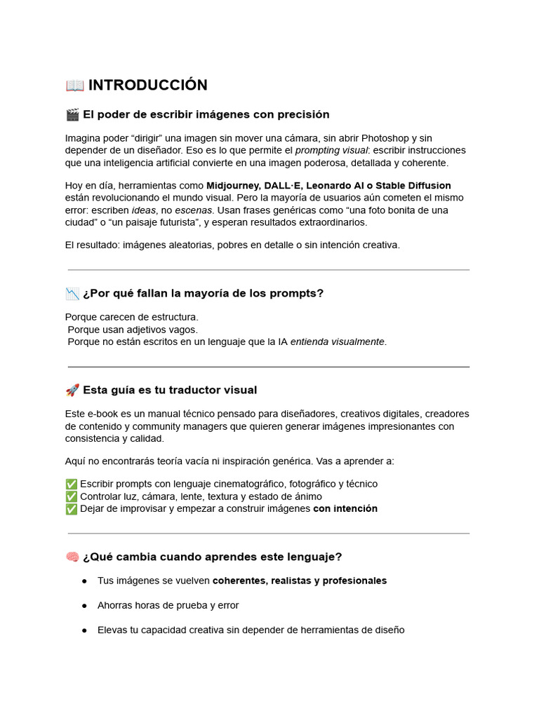 Guía de Prompts para IA Visual | PDF | Composición (artes visuales ...
