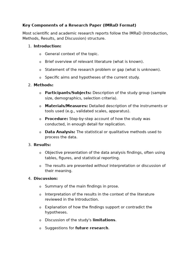 IMRaD Structure in Research Papers | PDF