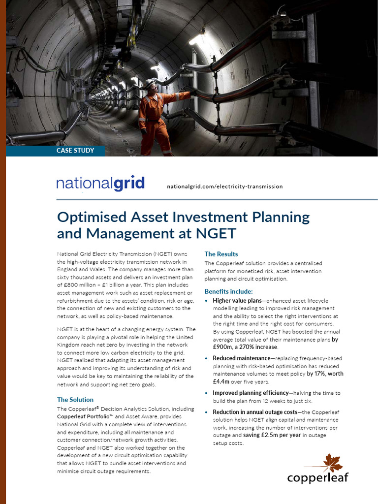 Optimizing Asset Management at NGET | PDF | Electrical Grid | Investing