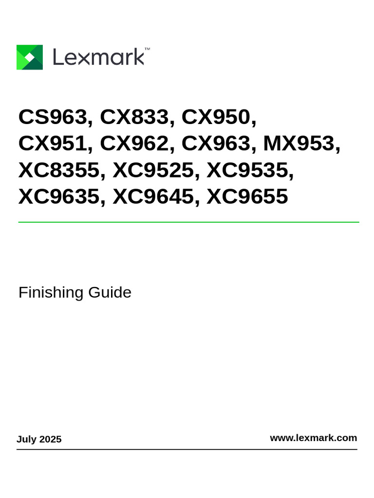 Lexmark Printer Finishing Guide 2025 | PDF | Software | Publishing